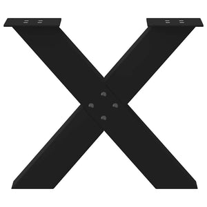 Gambe per Tavolino da Caffè a Forma di X 2 pz Nere 60x(42-43) cm Acciaio