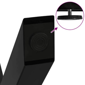 Gambe per Tavolino da Caffè a Forma di X 2 pz Nere 60x(42-43) cm Acciaio