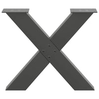 Gambe per Tavolino da Caffè a X 2 pz Antracite 60x(42-43) cm Acciaio 4012962