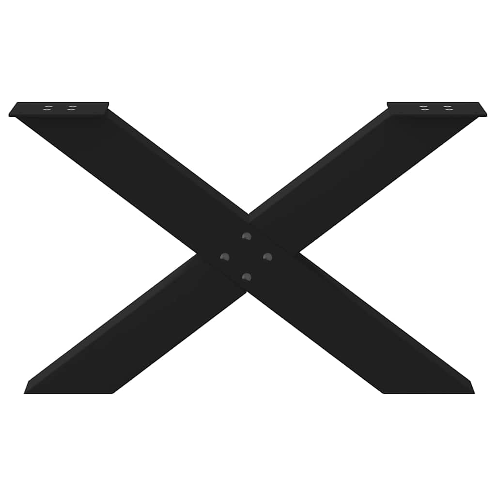 vidaXL Gambe per Tavolino da Caffè a Forma di X 2 pz Nere 70x(42-43) cm Acciaio