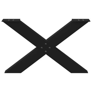 Gambe per Tavolino da Caffè a Forma di X 2 pz Nere 70x(42-43) cm Acciaio 4012964