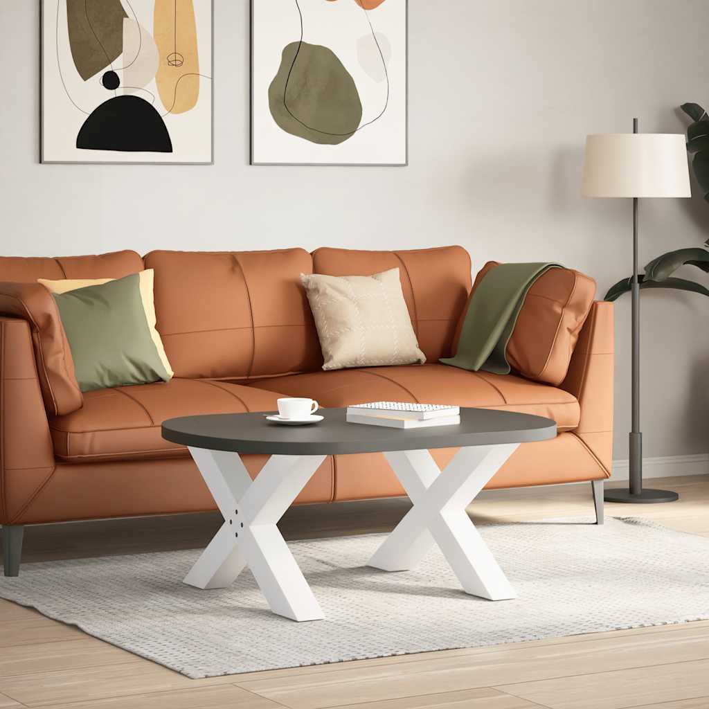 vidaXL Gambe per Tavolino da Caffè a Forma di X 2 pz Bianche 70x(42-43) cm Acciaio