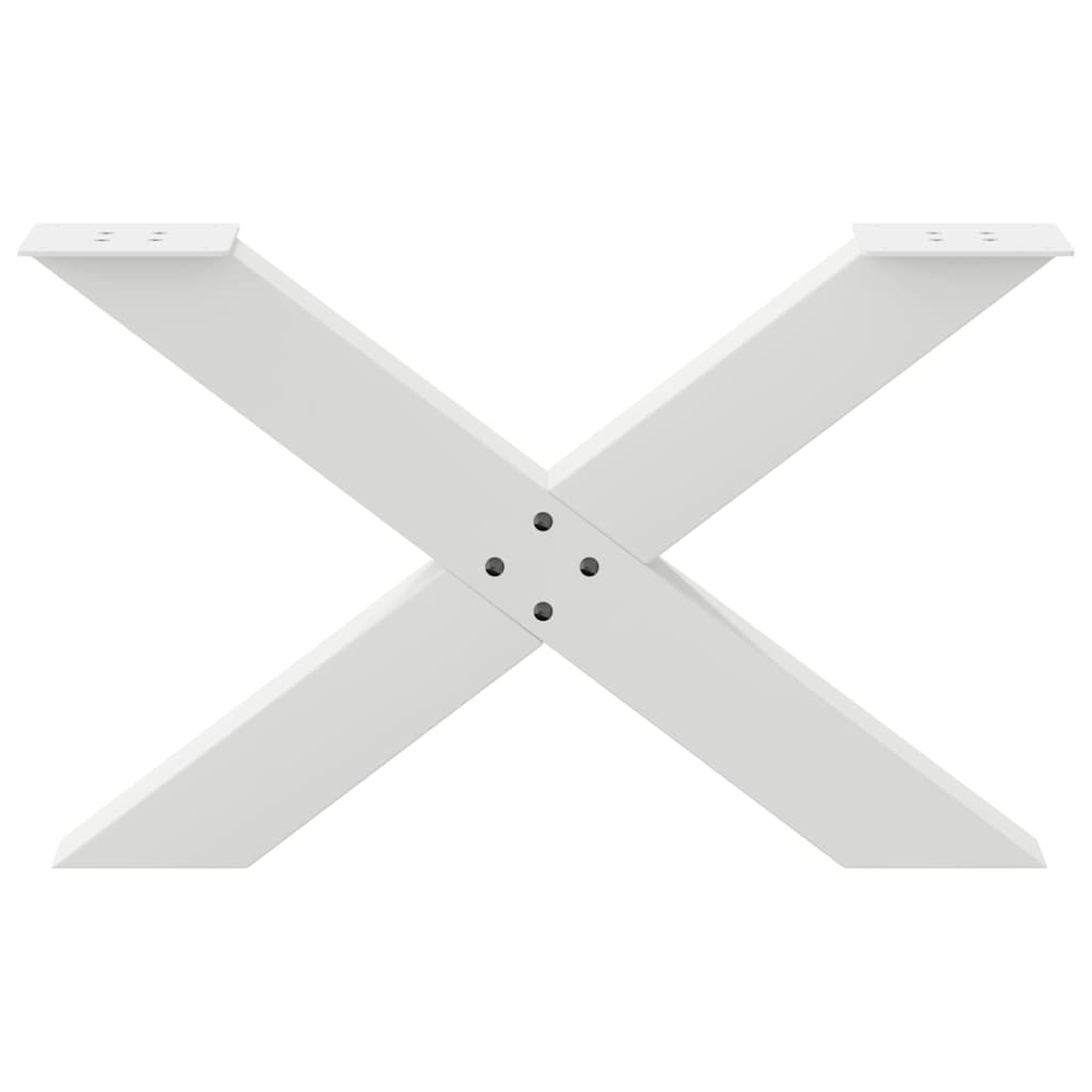 vidaXL Gambe per Tavolino da Caffè a Forma di X 2 pz Bianche 70x(42-43) cm Acciaio