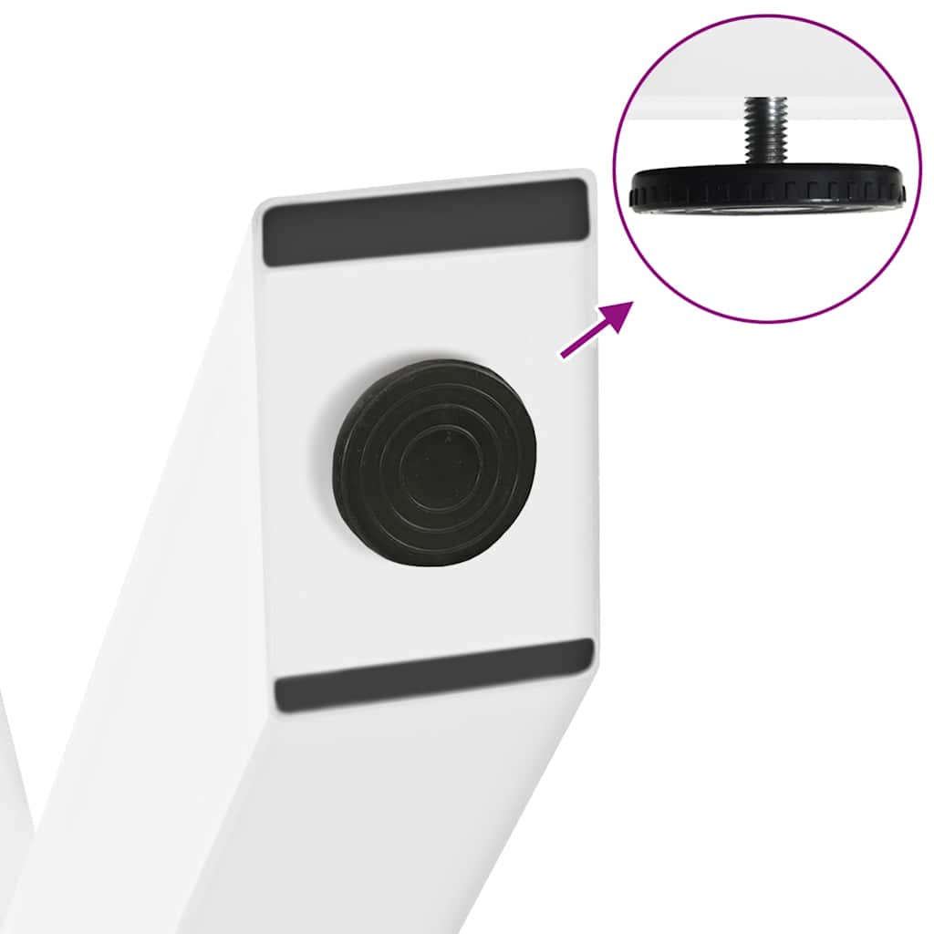 Gambe per Tavolino da Caffè a Forma di X 2 pz Bianche 70x(42-43) cm Acciaio 4012965