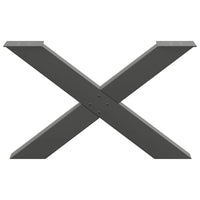 Gambe per Tavolino da Caff¨¨ a Forma di X 2 pz-Set di 2 Gamba per Tavolo Antracite 70x(42-43) cm Acciaio 790588