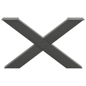 Gambe per Tavolino da Caff¨¨ a Forma di X 2 pz-Set di 2 Gamba per Tavolo Antracite 70x(42-43) cm Acciaio 790588