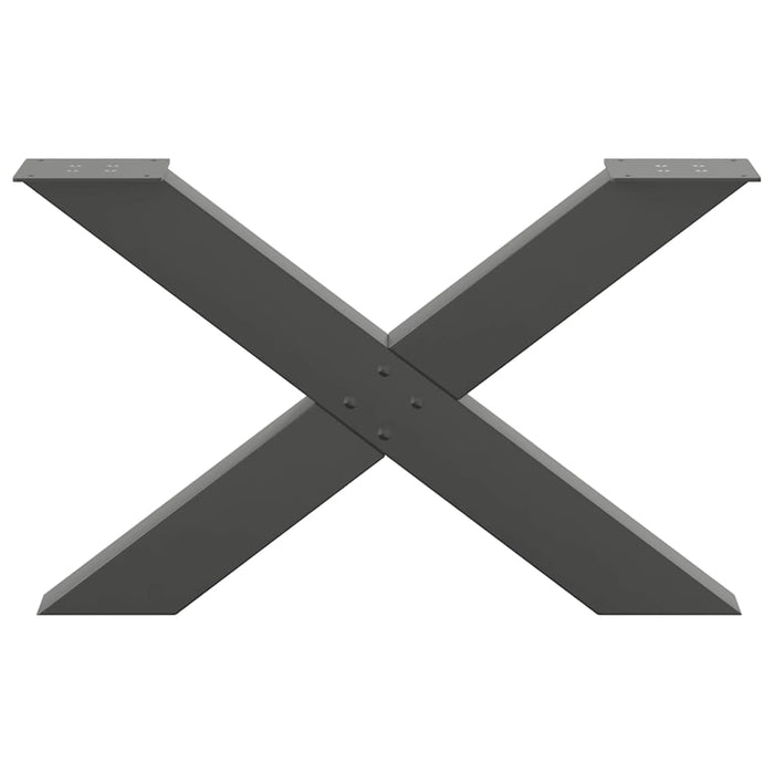 Gambe per Tavolino da Caff¨¨ a Forma di X 2 pz-Set di 2 Gamba per Tavolo Antracite 70x(42-43) cm Acciaio 790588
