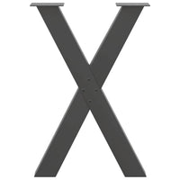 vidaXL Gambe per tavolo da pranzo a forma di X 2 pz Antracite 50x(72-73) cm Acciaio