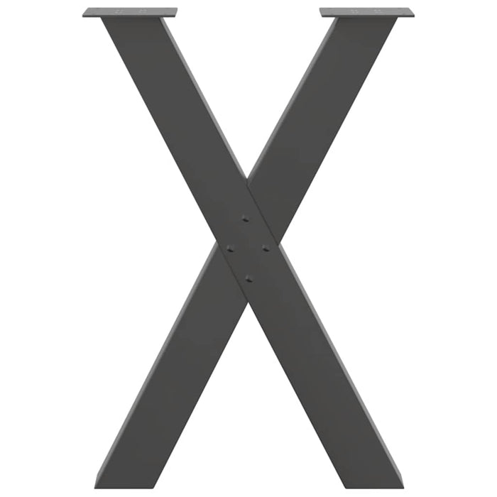 vidaXL Gambe per tavolo da pranzo a forma di X 2 pz Antracite 50x(72-73) cm Acciaio
