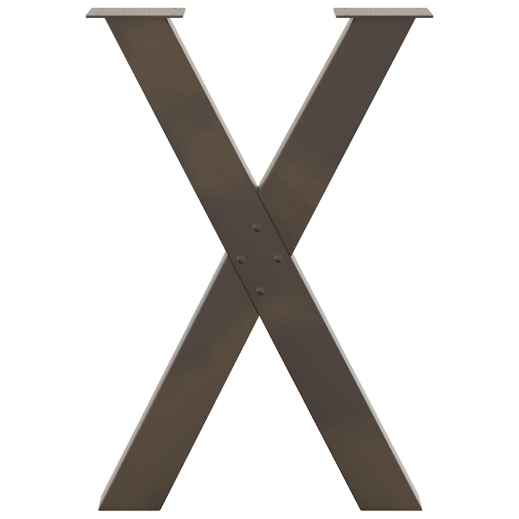 Gambe Tavolo Pranzo a X 2 pz Naturale 60x(72-73) cm Acciaio 4012975