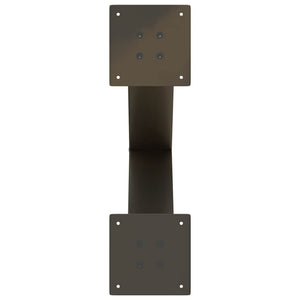 Gambe per tavolo da pranzo a forma di X 2 pz in acciaio naturale 60x(72-73) cm