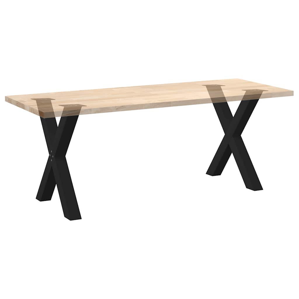 Set di 2 gambe robuste a forma di X per tavolo da pranzo 70 x 73 cm acciaio nero 02_0057248