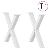 Gambe Tavolo Pranzo a Forma X 2 pz Bianco 70x(72-73) cm Acciaio 4012977