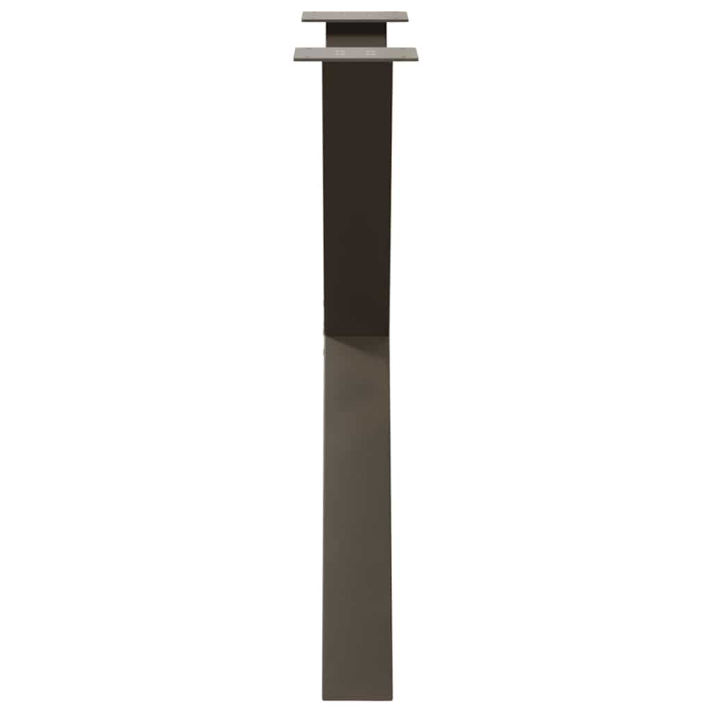 Gambe per tavolo da pranzo a forma di X 2 pz in acciaio naturale 70x(72-73) cm 4012979