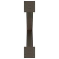 Gambe per tavolo da pranzo a forma di X 2 pz in acciaio naturale 70x(72-73) cm 4012979