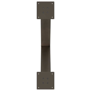 Gambe per tavolo da pranzo a forma di X 2 pz in acciaio naturale 70x(72-73) cm 4012979