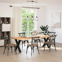 Gambe Tavolo Pranzo a Forma X 2 pz Nero 80x(72-73) cm Acciaio 4012980