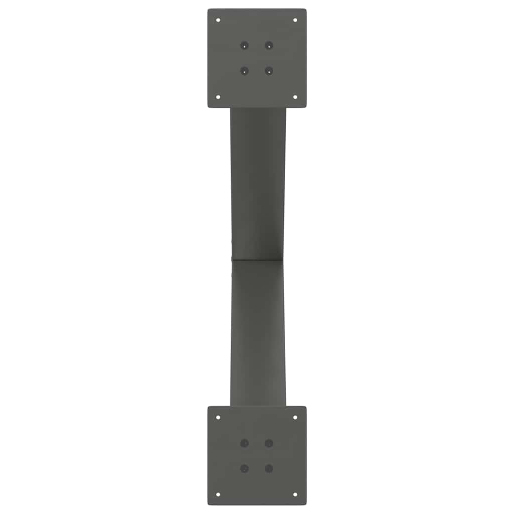 Gambe Tavolo Pranzo a X 2 pz Antracite 80x(72-73) cm Acciaio 4012982