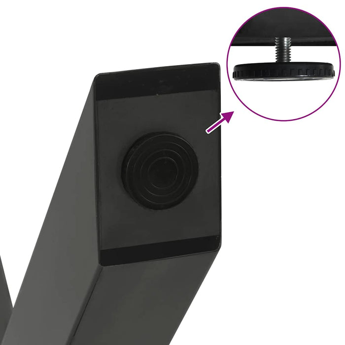 Gambe per tavolo da pranzo a forma di X 2 pz Antracite 80x(72-73) cm Acciaio