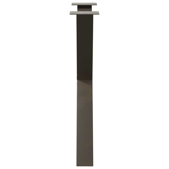 Gambe per tavolo da pranzo a forma di X 2 pz in acciaio naturale 80x(72-73) cm 4012983