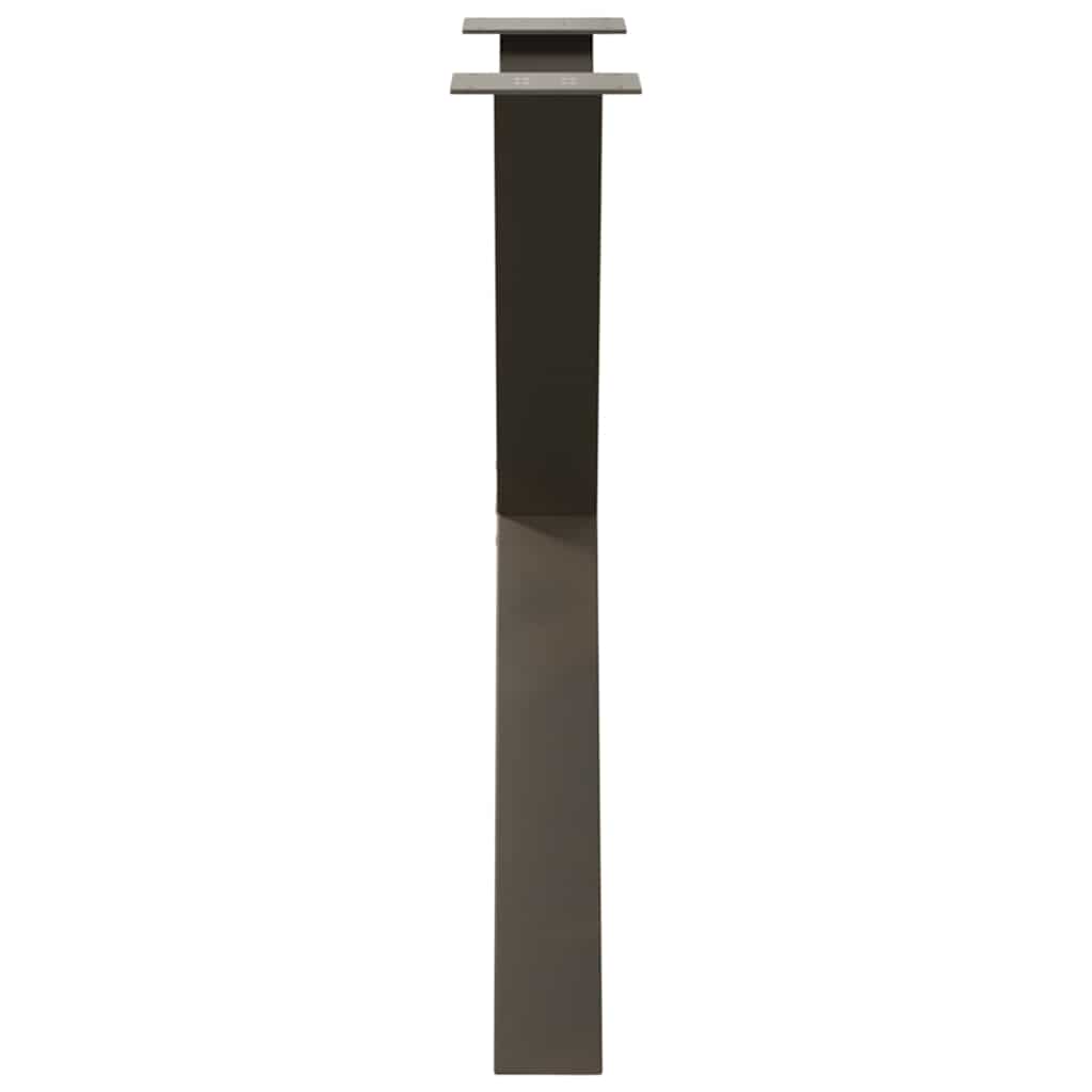 Gambe per tavolo da pranzo a forma di X 2 pz in acciaio naturale 80x(72-73) cm