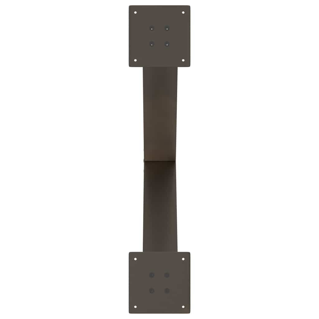 Gambe per tavolo da pranzo a forma di X 2 pz in acciaio naturale 80x(72-73) cm 4012983