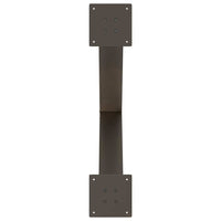 Gambe per tavolo da pranzo a forma di X 2 pz in acciaio naturale 80x(72-73) cm 4012983