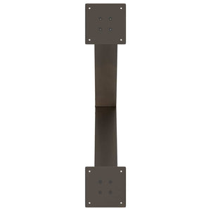 Gambe per tavolo da pranzo a forma di X 2 pz in acciaio naturale 80x(72-73) cm 4012983