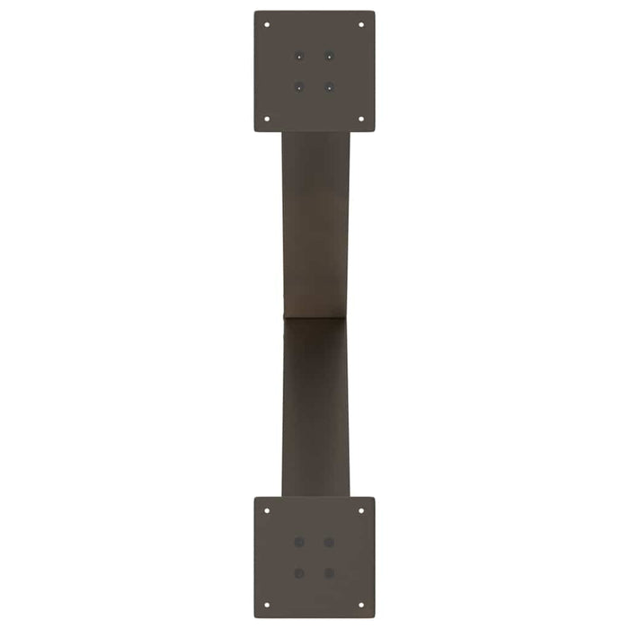 Gambe per tavolo da pranzo a forma di X 2 pz in acciaio naturale 80x(72-73) cm 4012983