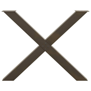 vidaXL Gambe per tavolo da pranzo a forma di X 2 pz in acciaio naturale 90x(72-73) cm
