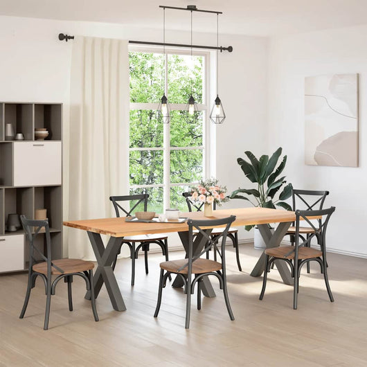 Gambe per tavolo da pranzo a forma di X 3 pz Antracite 70x(72-73) cm Acciaio 4012990