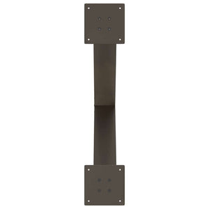 Gambe per tavolo da pranzo a forma di X 3 pz in acciaio naturale 70x(72-73) cm 4012991