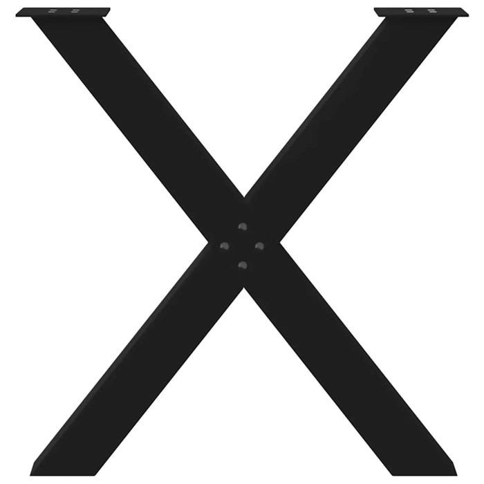 vidaXL Gambe per tavolo da pranzo a forma di X 3 pz nere 80x(72-73) cm in acciaio