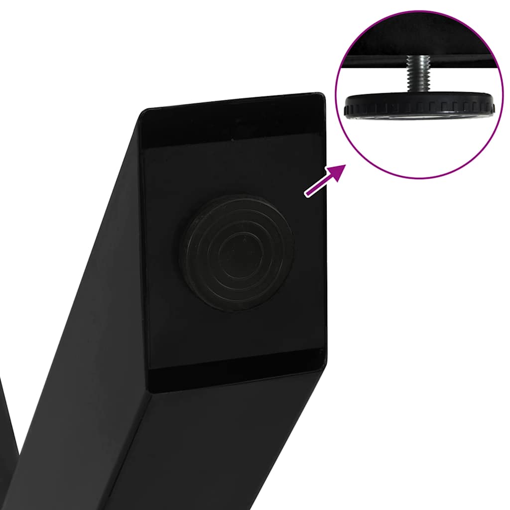 vidaXL Gambe per tavolo da pranzo a forma di X 3 pz nere 80x(72-73) cm in acciaio