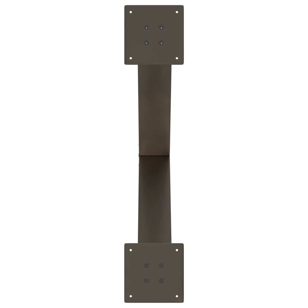 Gambe per tavolo da pranzo a forma di X 3 pz in acciaio naturale 80x(72-73) cm 4012995