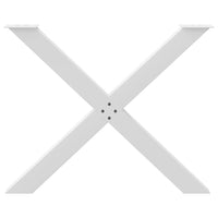 Gambe per tavolo da pranzo a forma di X 3 pz bianche 90x(72-73) cm in acciaio 4012997