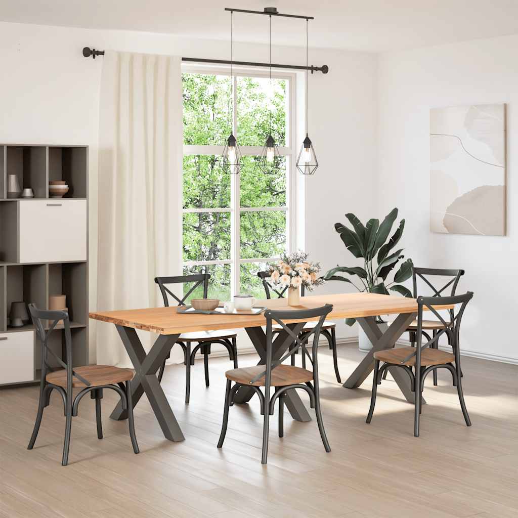 vidaXL Gambe per tavolo da pranzo a forma di X 3 pz Antracite 90x(72-73) cm Acciaio