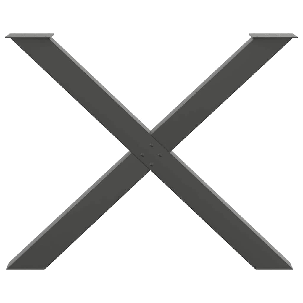 vidaXL Gambe per tavolo da pranzo a forma di X 3 pz Antracite 90x(72-73) cm Acciaio