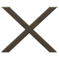 vidaXL Gambe per tavolo da pranzo a forma di X 3 pz in acciaio naturale 90x(72-73) cm