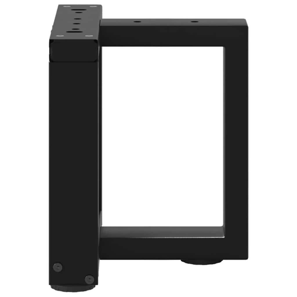 Gambe per Tavolino da Caffè a Forma di T 2 pz Nere 30x25x(30-31) cm Acciaio