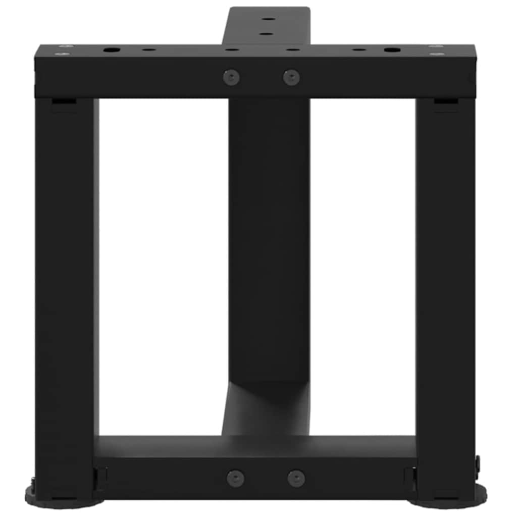 Gambe per Tavolino da Caffè a Forma di T 2 pz Nere 30x25x(30-31) cm Acciaio