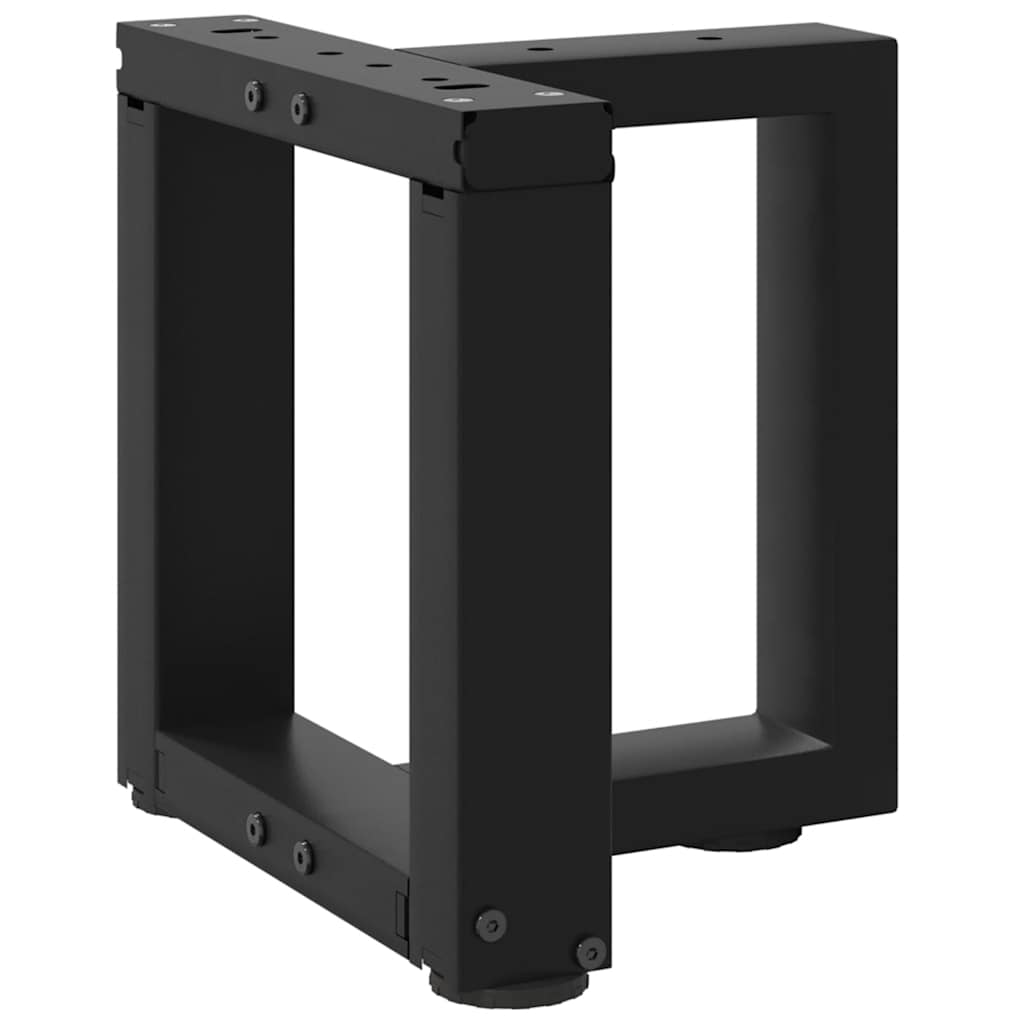 Gambe per Tavolino da Caffè a Forma di T 2 pz Nere 30x25x(30-31) cm Acciaio