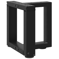 Gambe per Tavolino da Caffè a Forma di T 2 pz Nere 30x25x(30-31) cm Acciaio