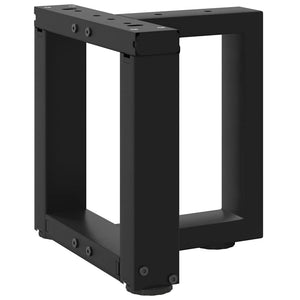 Gambe per Tavolino da Caffè a Forma di T 2 pz Nere 30x25x(30-31) cm Acciaio