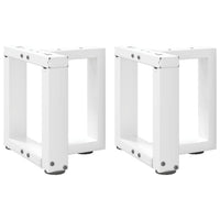 Gambe per Tavolino da Caffè a Forma di T 2 pz Bianche 30x25x(30-31) cm Acciaio