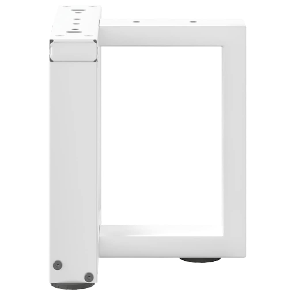 Gambe per Tavolino da Caff¨¨ a Forma di T 2 pz-Set di 2 Gamba per Tavolo Bianche 30x25x(30-31) cm Acciaio