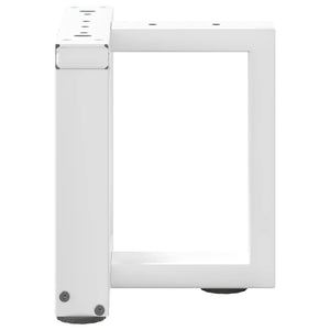 Gambe per Tavolino da Caffè a Forma di T 2 pz Bianche 30x25x(30-31) cm Acciaio