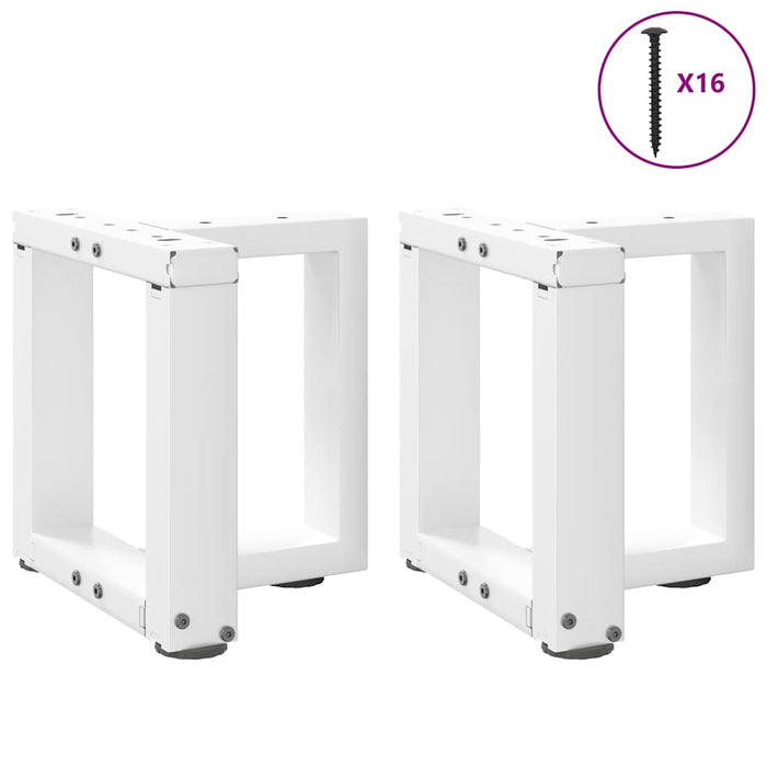 Gambe Tavolino da Caffè a T 2 pz Bianco 30x25x(30-31)cm Acciaio 4013001