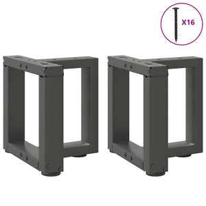 Gambe per Tavolino da Caffè a Forma di T 2 pz Antracite 30x25x(30-31) cm Acciaio