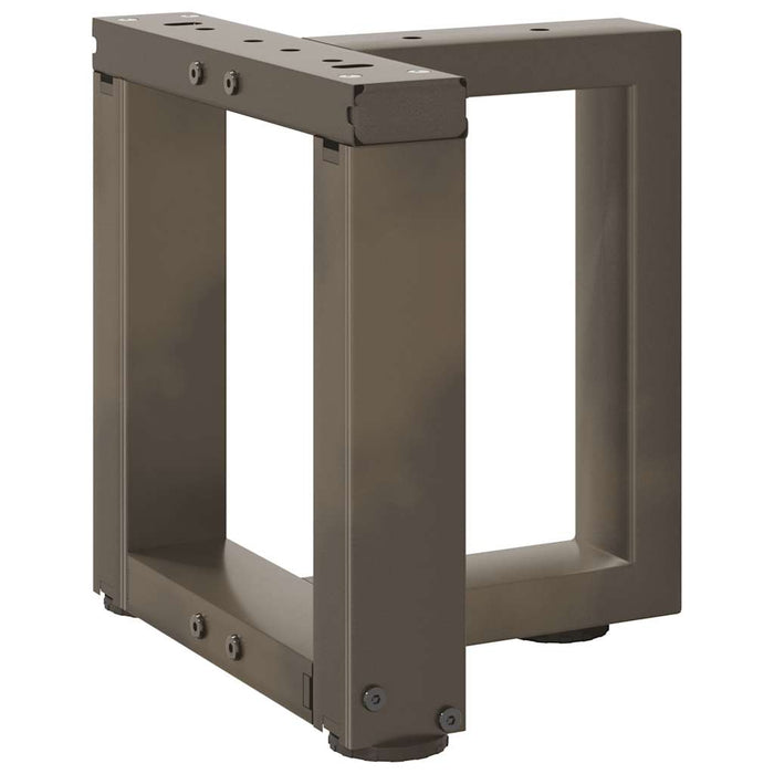 Gambe per Tavolino da Caffè a Forma di T 2 pz Nere 30x25x(30-31) cm Acciaio